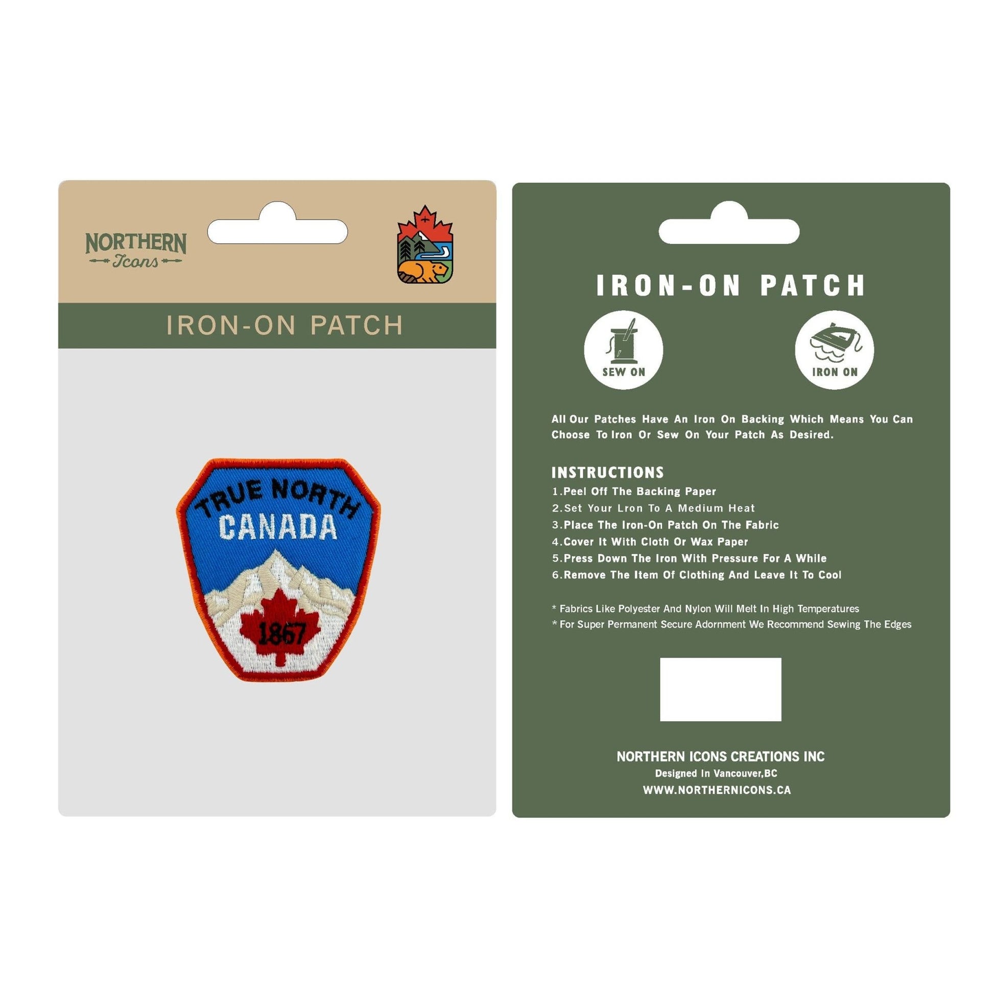 "True North Canada" Iron On Embroidered Patch - Wander Together Outfitters