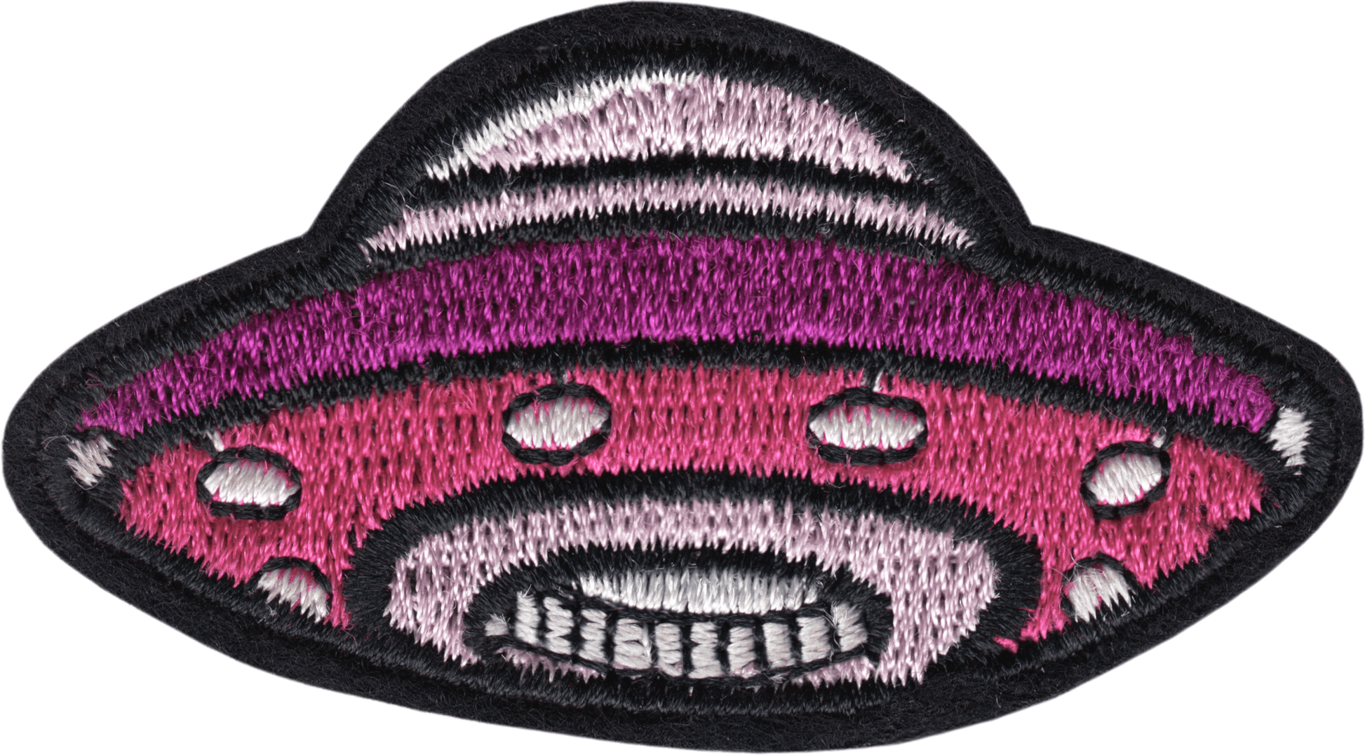 UFO - Pink And Purple Flying Saucer Iron On Patch - Wander Together Outfitters