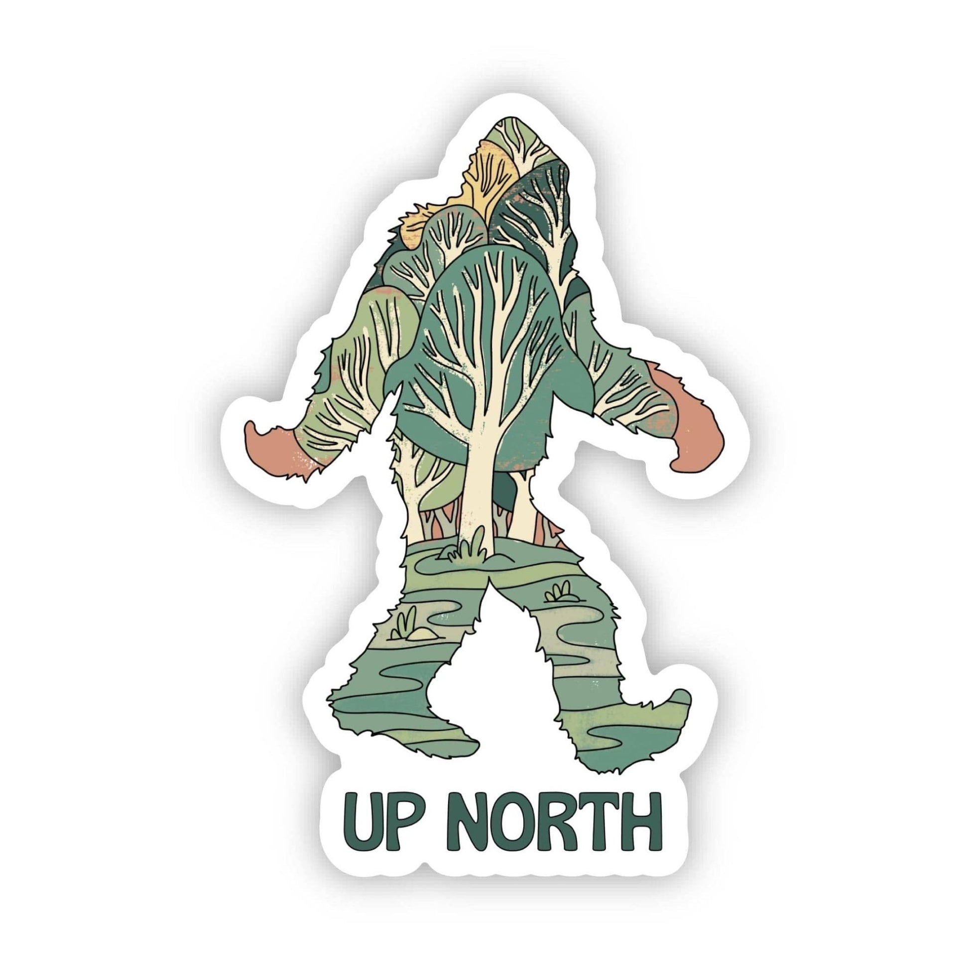 "Up North" and Fishing Bigfoot Stickers - Wander Together Outfitters