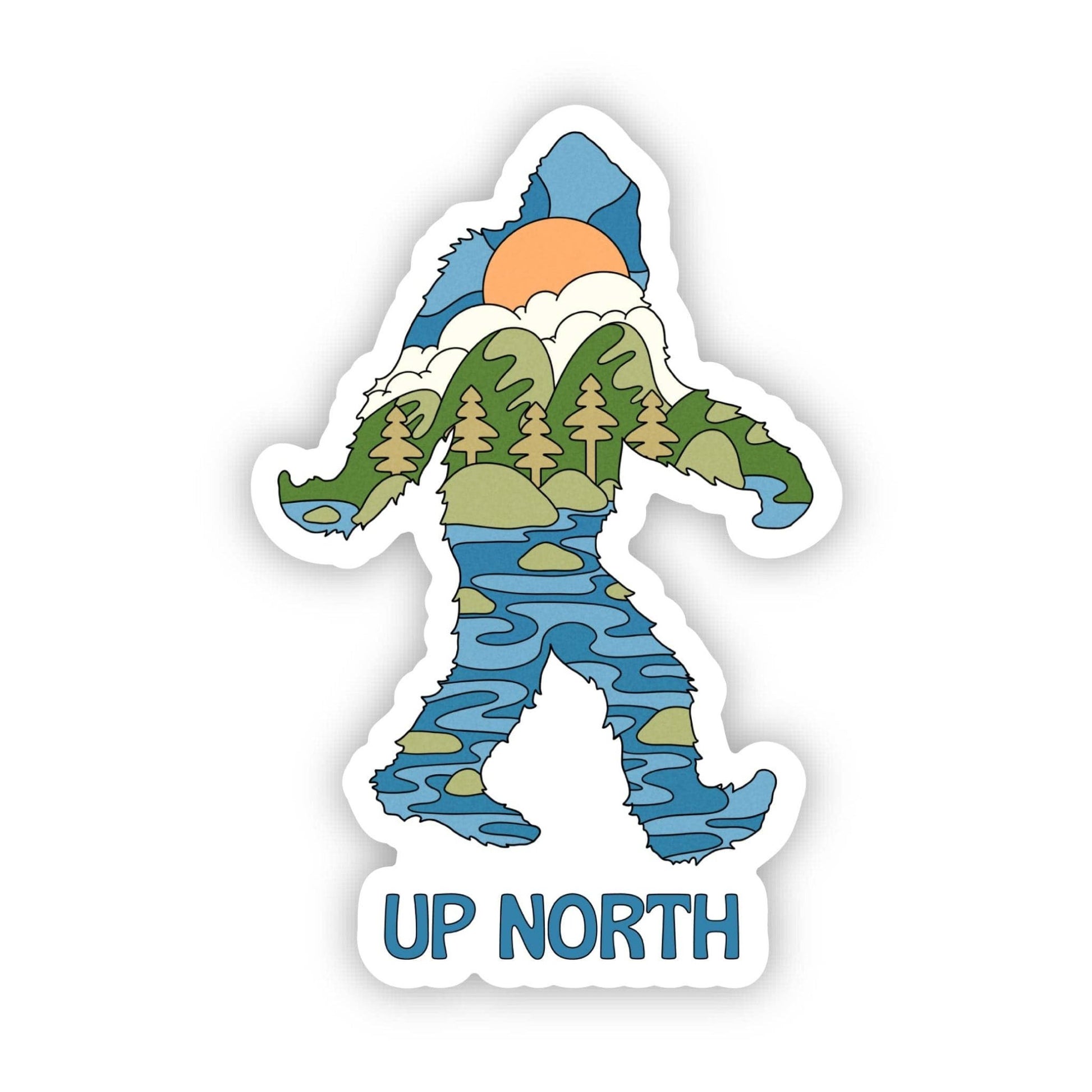 "Up North" and Fishing Bigfoot Stickers - Wander Together Outfitters