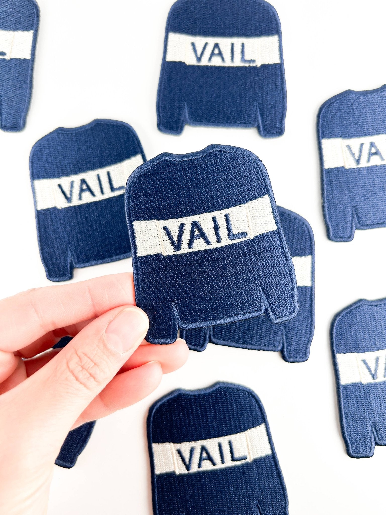Vail Sweater Embroidered Ski Town Iron On Patch - Wander Together Outfitters