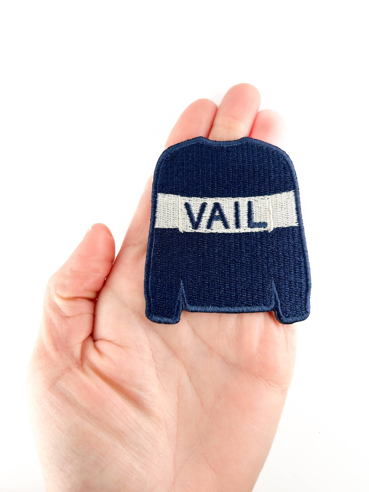 Vail Sweater Embroidered Ski Town Iron On Patch - Wander Together Outfitters