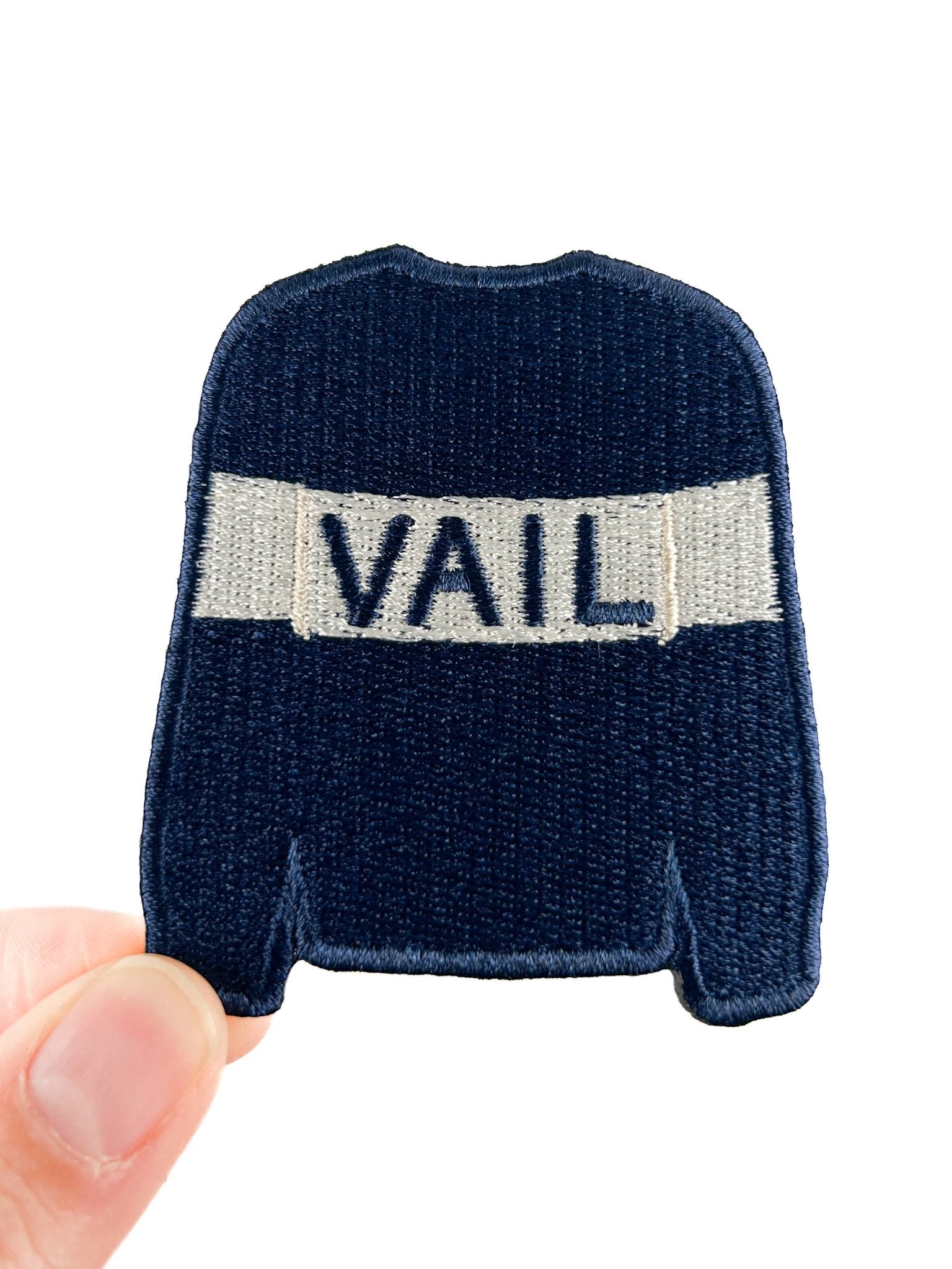 Vail Sweater Embroidered Ski Town Iron On Patch - Wander Together Outfitters