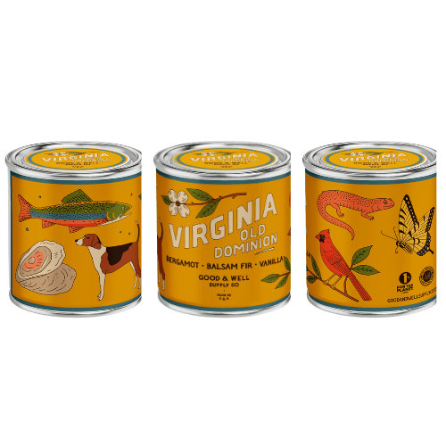 Virginia State Candle (Bergamot, Fir, Vanilla) - Wander Together Outfitters