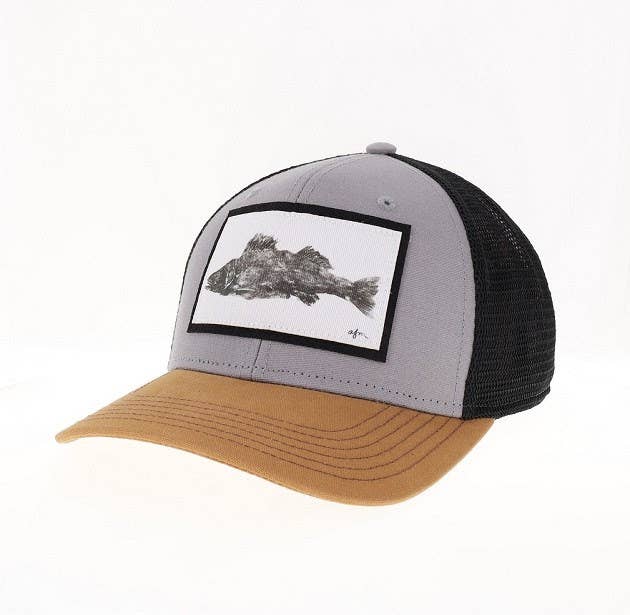Walleye Mid - Pro Trucker Hat in Grey/Caramel/Black - Wander Together Outfitters