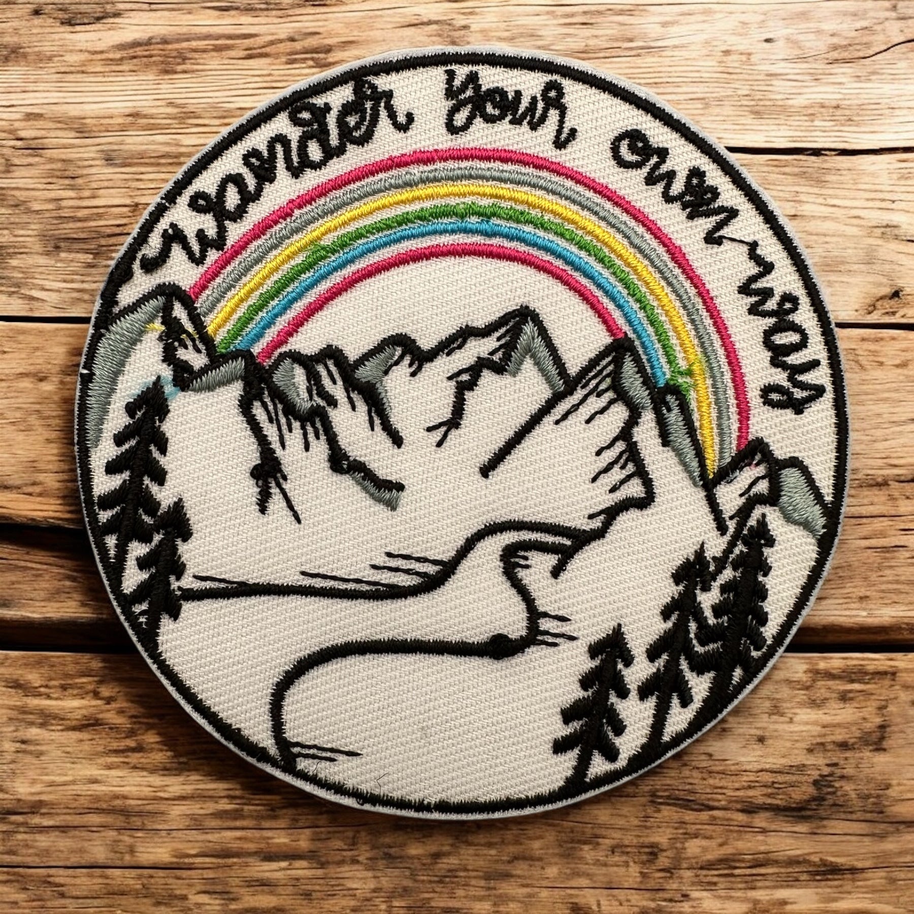 “Wander Your Own Way” Mountains Iron On Embroidered Patch - Wander Together Outfitters