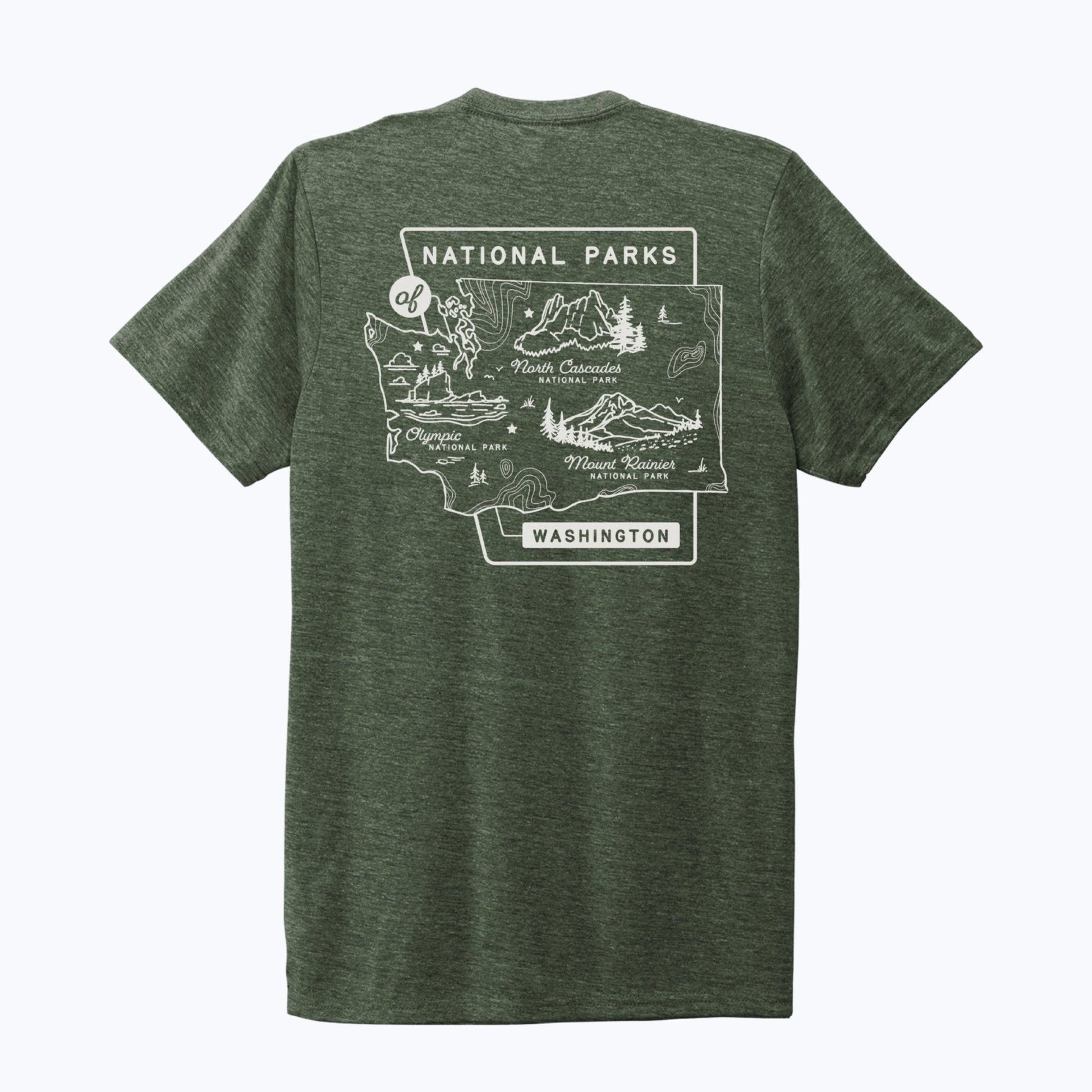 Washington National Parks Eco Tee - Earth Green - Wander Together Outfitters