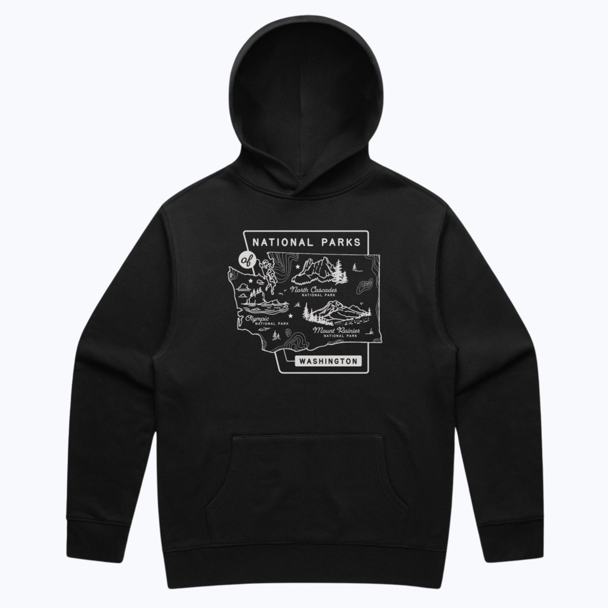 Washington National Parks Relaxed Hoodie - Black - Wander Together Outfitters