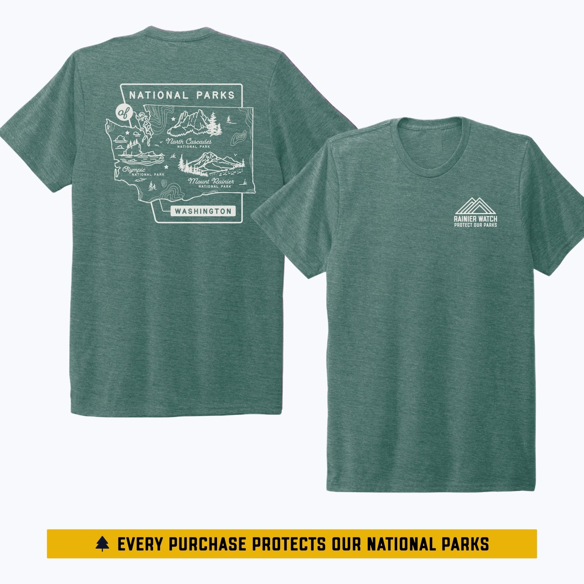 Washington National Parks Unisex Eco Tee - Sea Green - Wander Together Outfitters