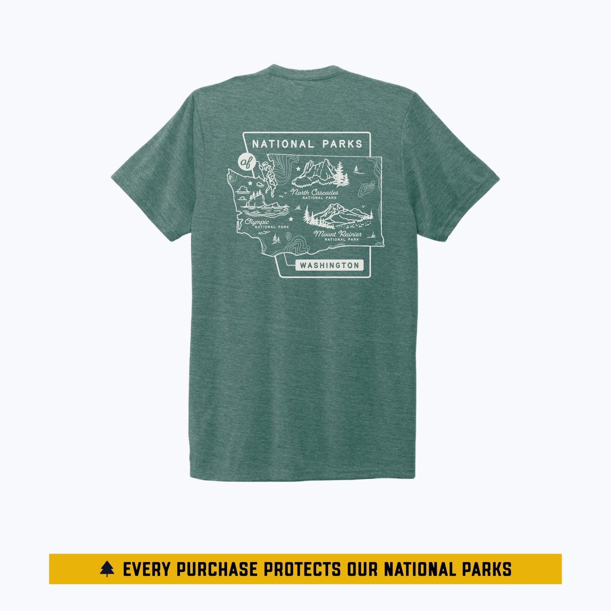 Washington National Parks Unisex Eco Tee - Sea Green - Wander Together Outfitters