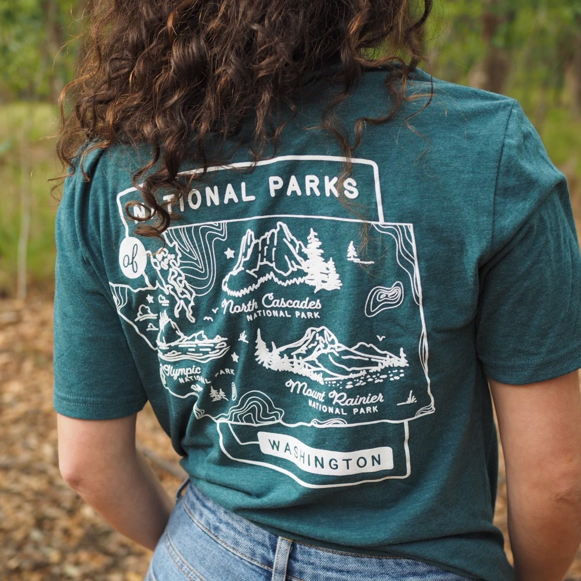 Washington National Parks Unisex Eco Tee - Sea Green - Wander Together Outfitters