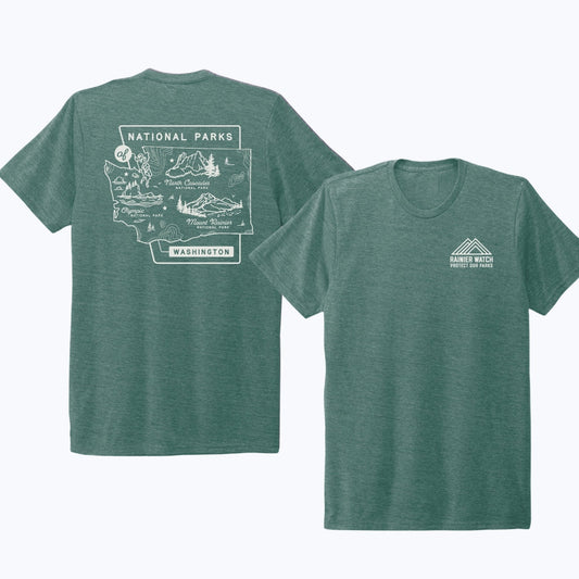 Washington National Parks Unisex Eco Tee - Sea Green - Wander Together Outfitters