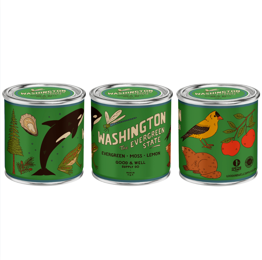 Washington State Candle (Evergreen,Moss, Lemon) - Wander Together Outfitters