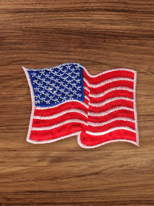 Waving USA Flag Iron On Embroidered Patch - Wander Together Outfitters