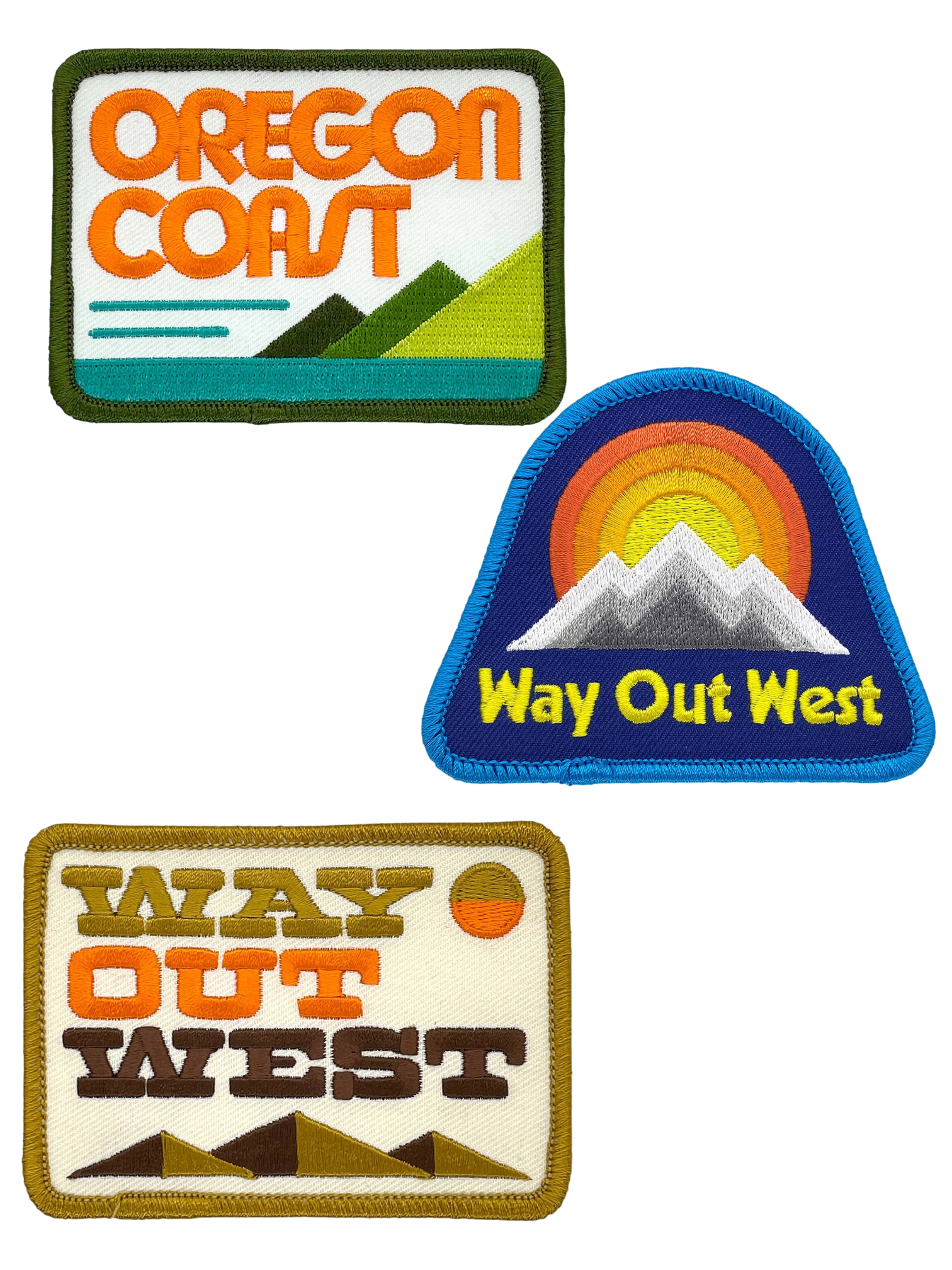 “Way Out West" Mountains Embroidered Iron On Patch - Wander Together Outfitters