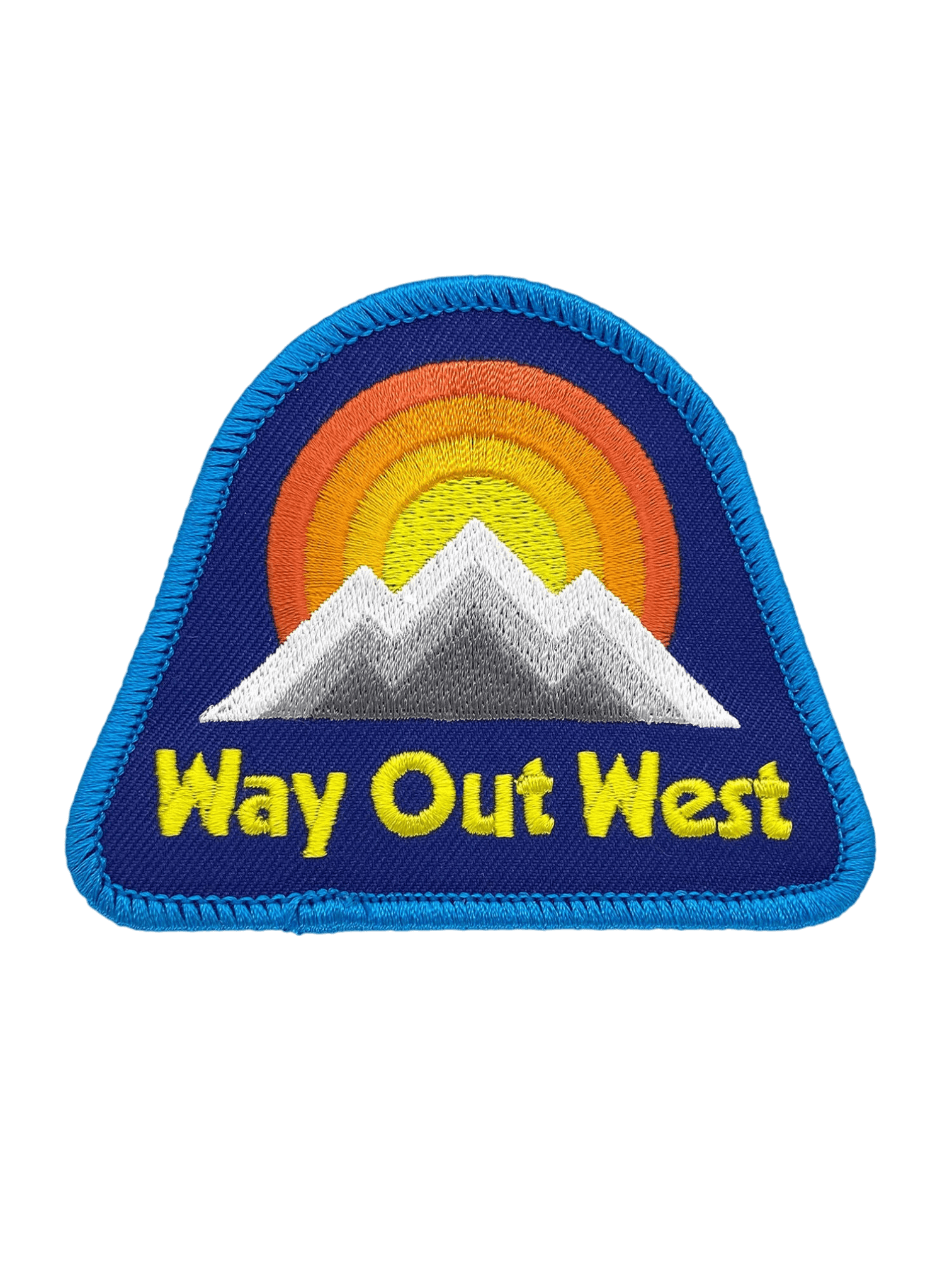 “Way Out West" Mountains Embroidered Iron On Patch - Wander Together Outfitters