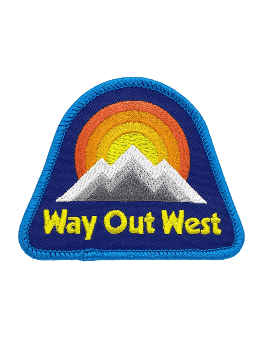 “Way Out West" Mountains Embroidered Iron On Patch - Wander Together Outfitters