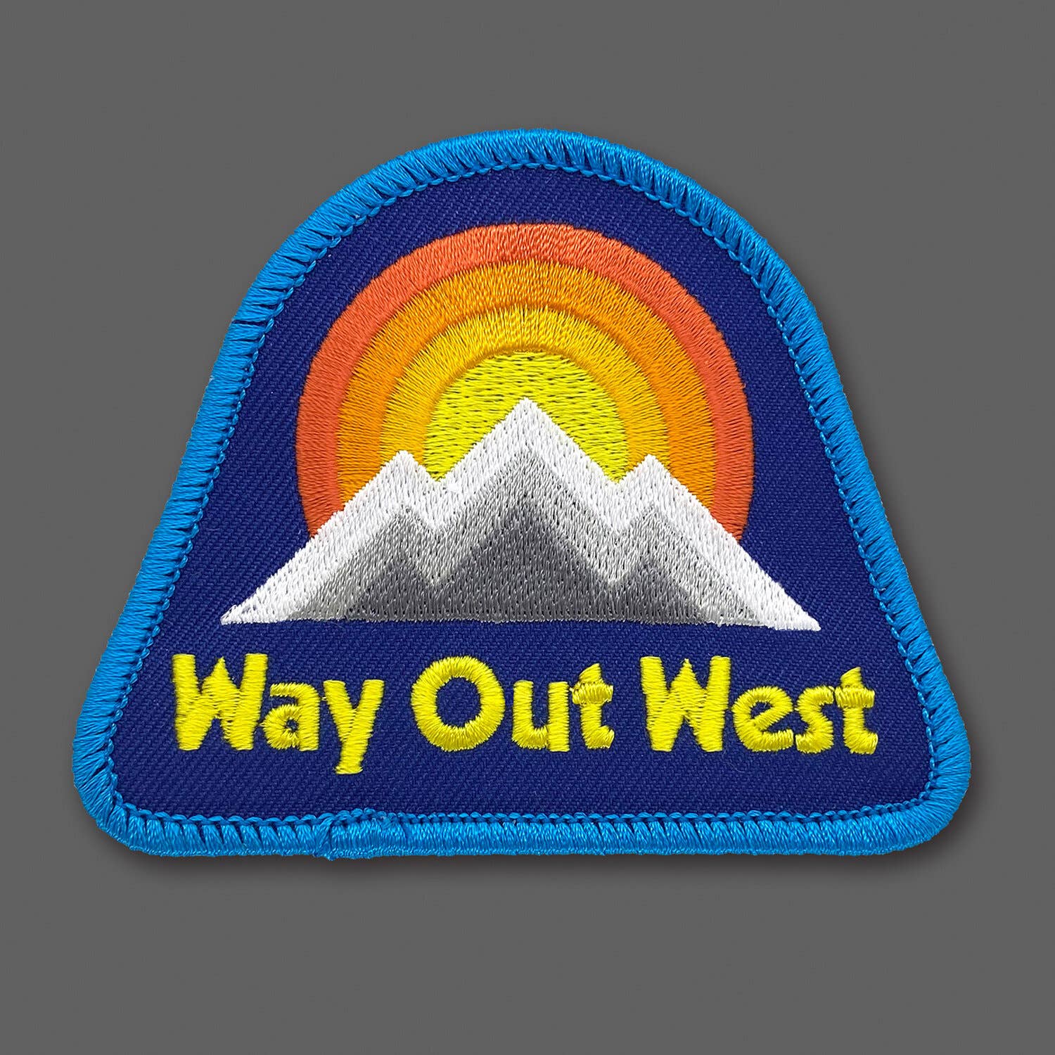 “Way Out West" Mountains Embroidered Iron On Patch - Wander Together Outfitters