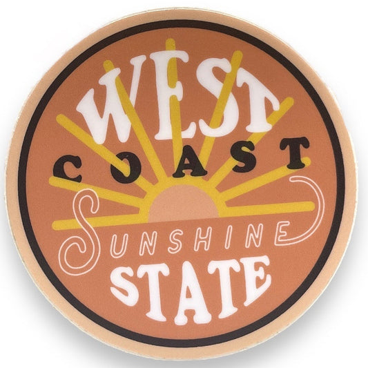 "West Coast Sunshine State "Circle Sticker (CLEARANCE) - Wander Together Outfitters