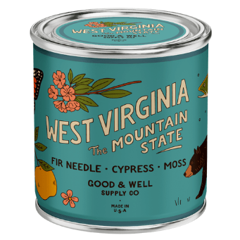 West Virginia State Candle (Fir, Cypress, Moss) - Wander Together Outfitters