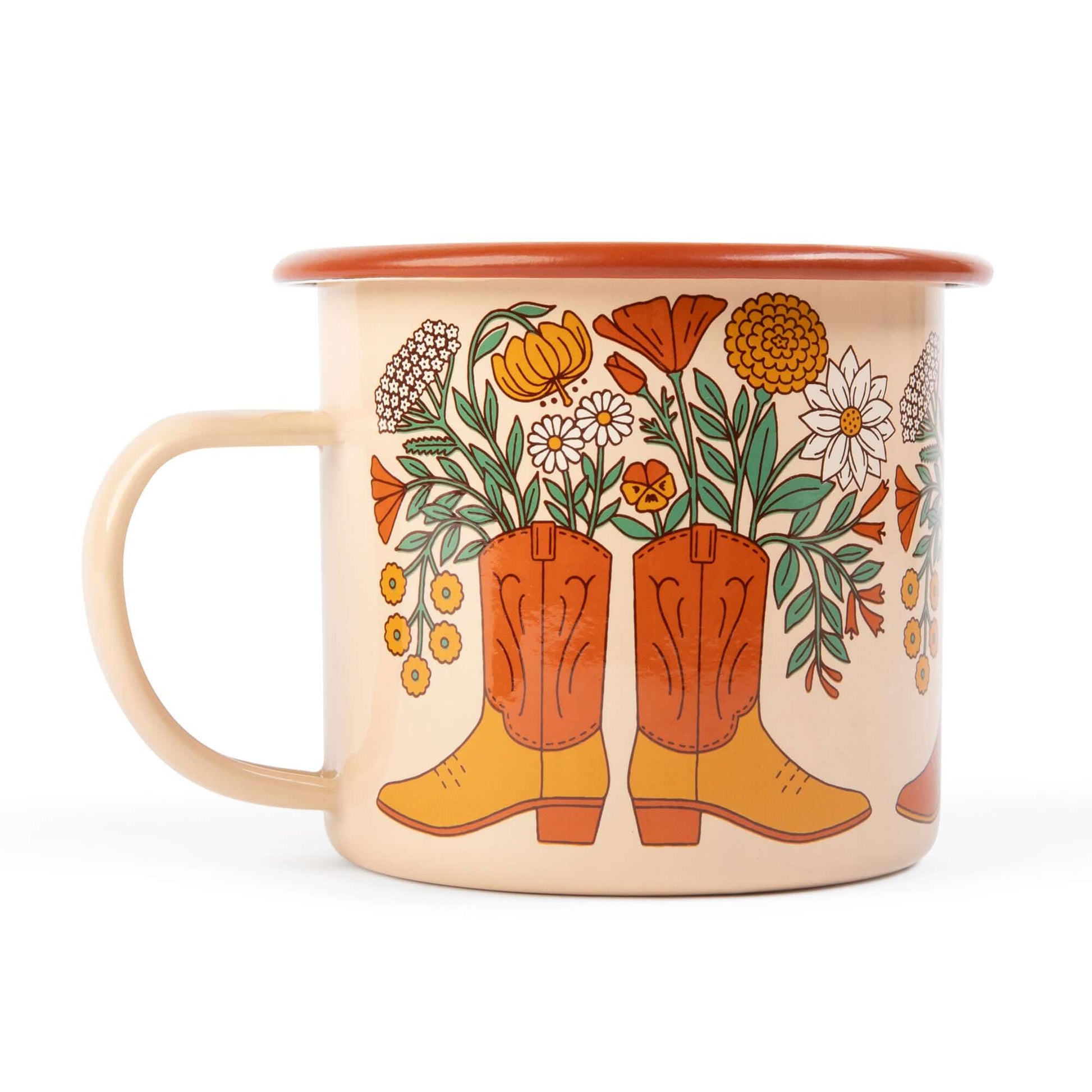 Western Bloom Enamel Mug 16oz - Wander Together Outfitters