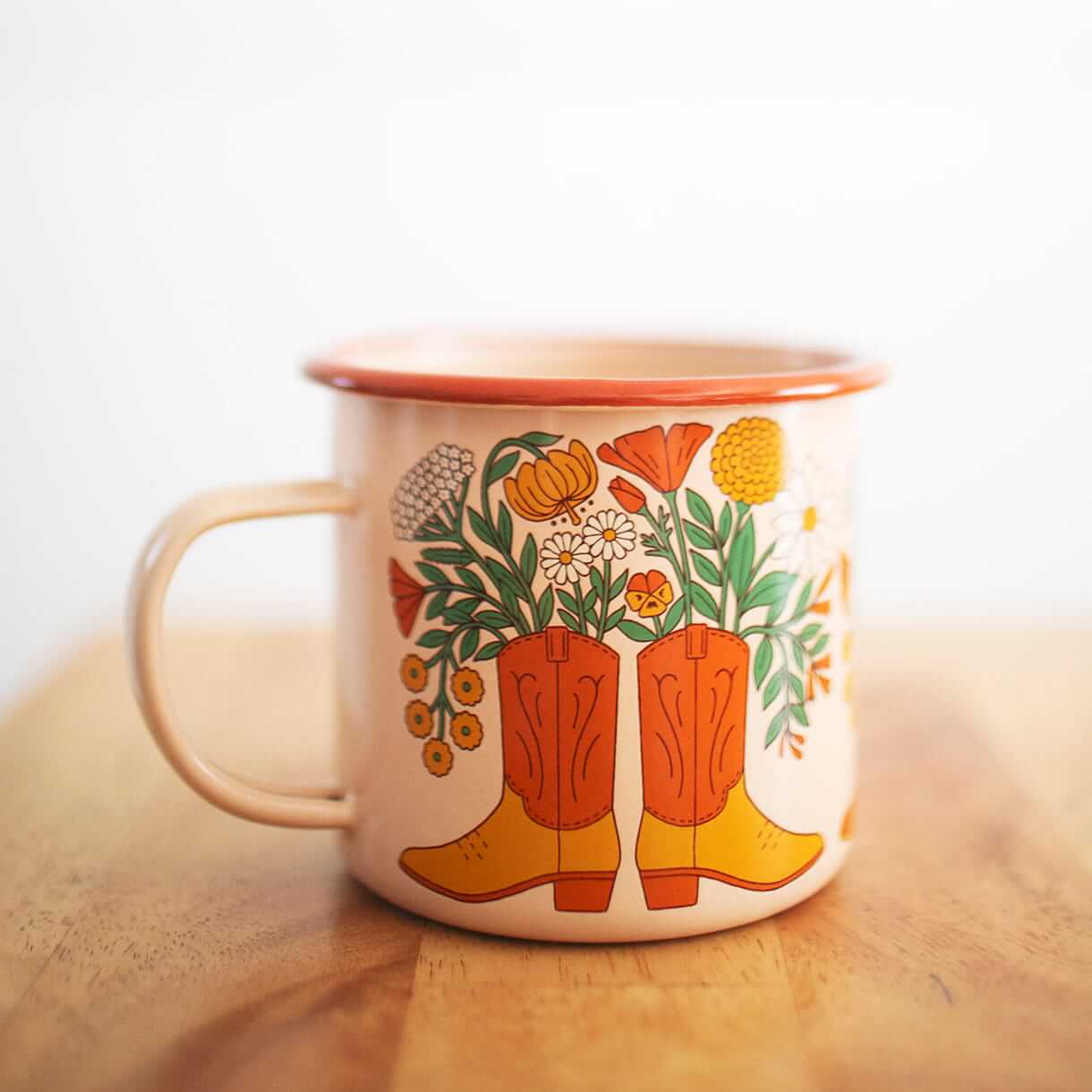 Western Bloom Enamel Mug 16oz - Wander Together Outfitters