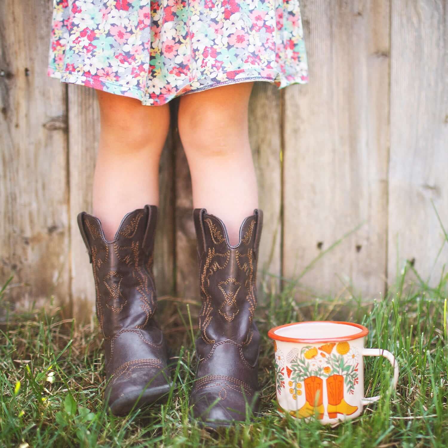 Western Bloom Enamel Mug 16oz - Wander Together Outfitters