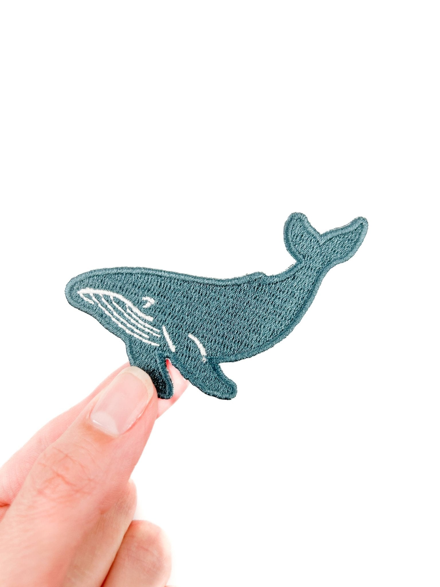 Whale Embroidered Iron On Patch - Wander Together Outfitters