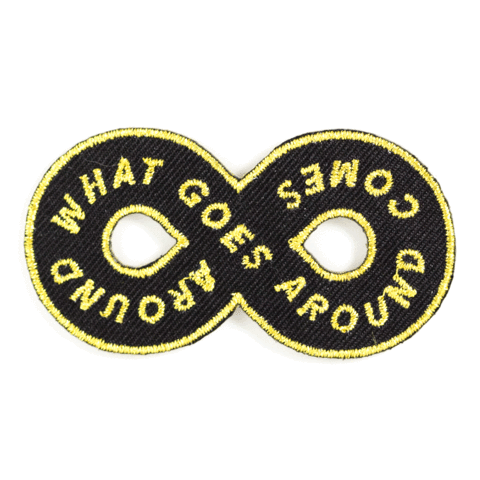 "What Goes Around Comes Around" Karma Loop Embroidered Iron - On Patch - Wander Together Outfitters
