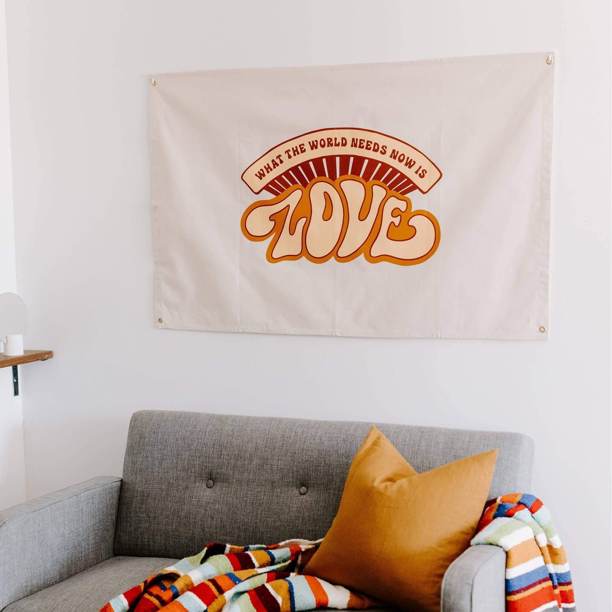 "What The World Needs Now" Canvas Flag - Wander Together Outfitters