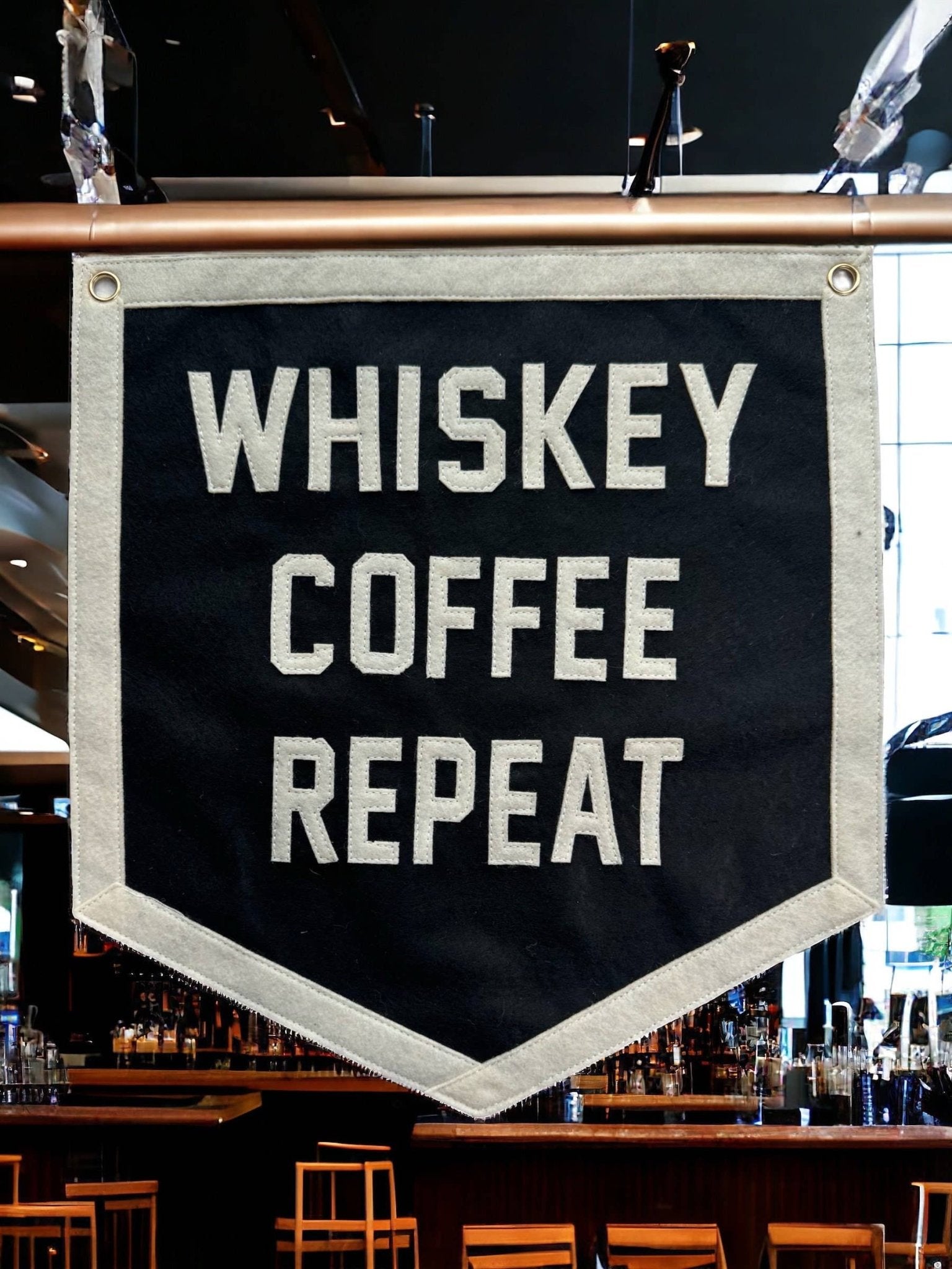 "Whiskey Coffee" Repeat Felt Pennant Banner - Wander Together Outfitters