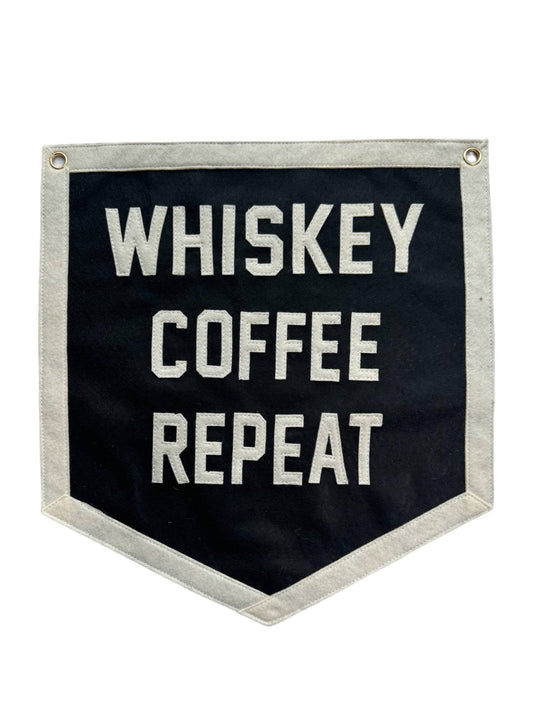 "Whiskey Coffee" Repeat Felt Pennant Banner - Wander Together Outfitters