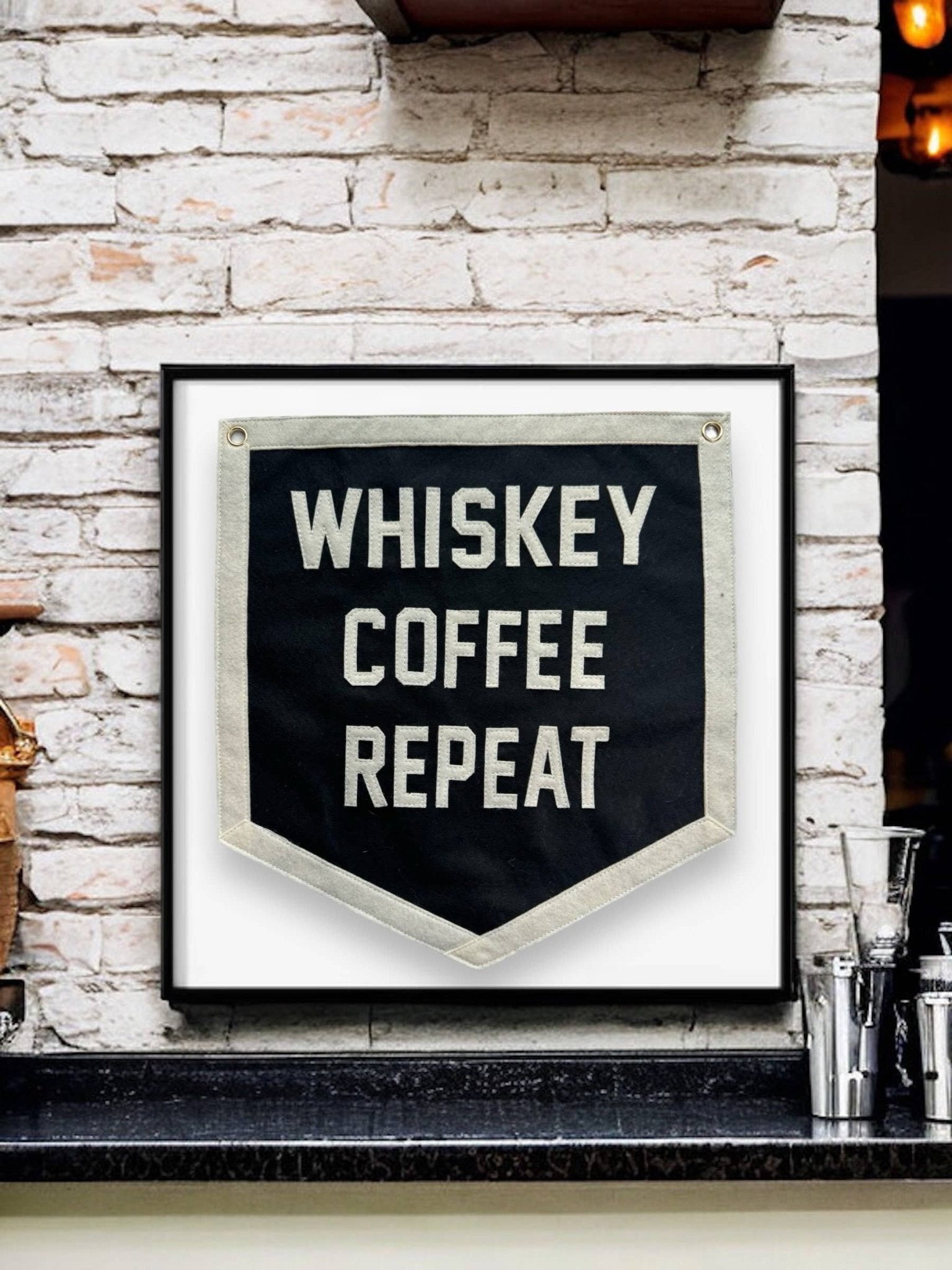 "Whiskey Coffee" Repeat Felt Pennant Banner - Wander Together Outfitters