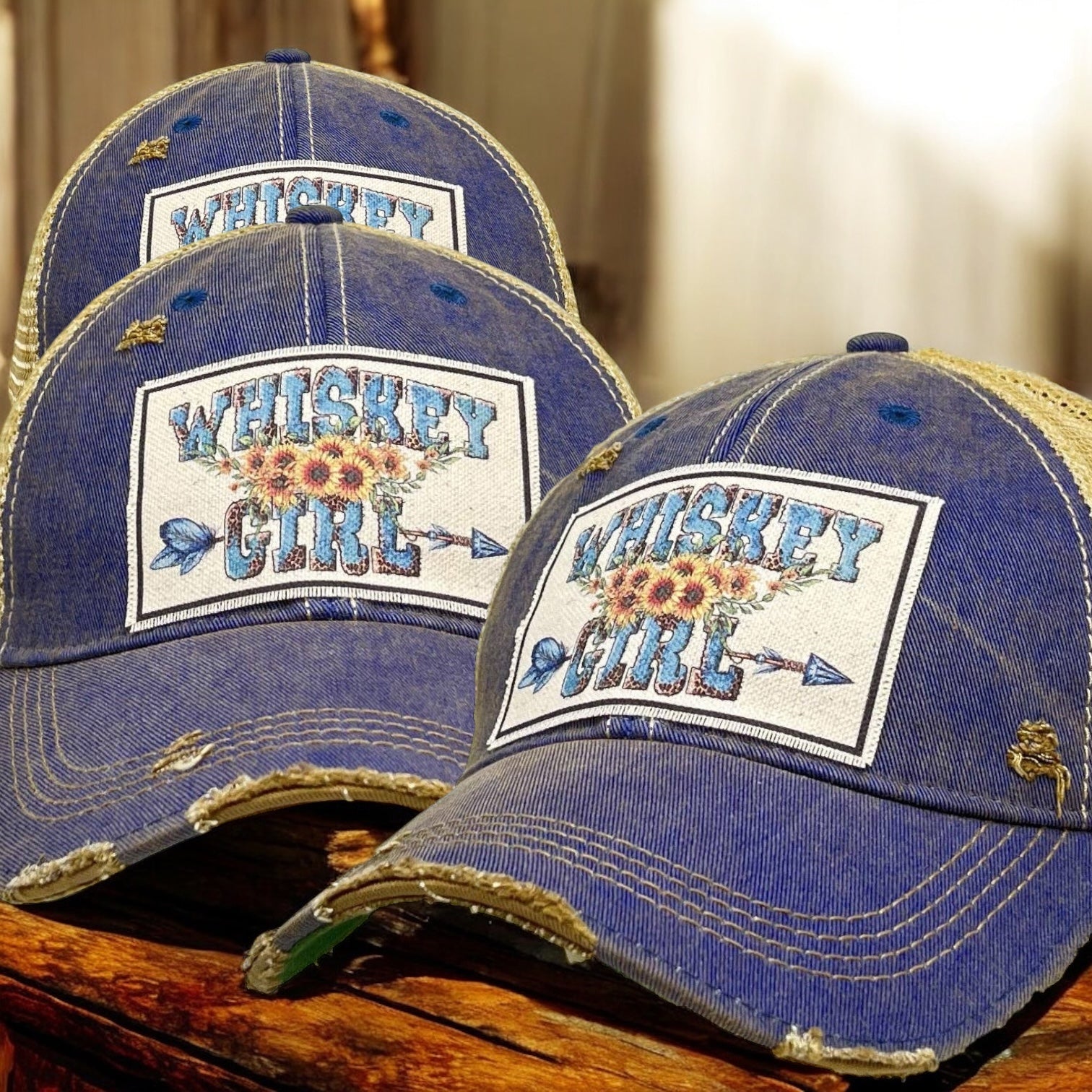 "Whiskey Girl" Vintage Distressed Soft Cap - Wander Together Outfitters