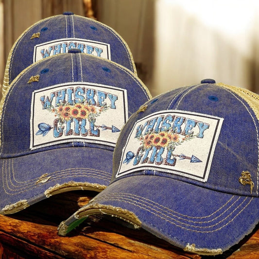 "Whiskey Girl" Vintage Distressed Soft Cap - Wander Together Outfitters
