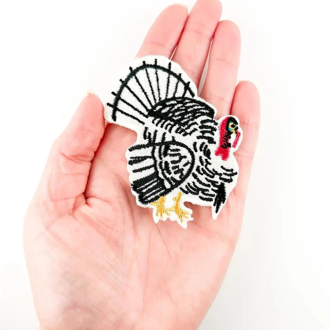 White Turkey Iron - On Patch Embroidered - Wander Together Outfitters