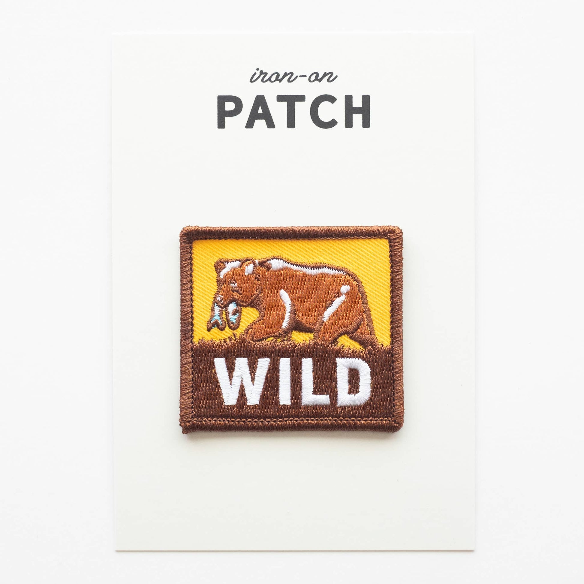 “Wild” Bear Embroidered Iron on Patch - Wander Together Outfitters