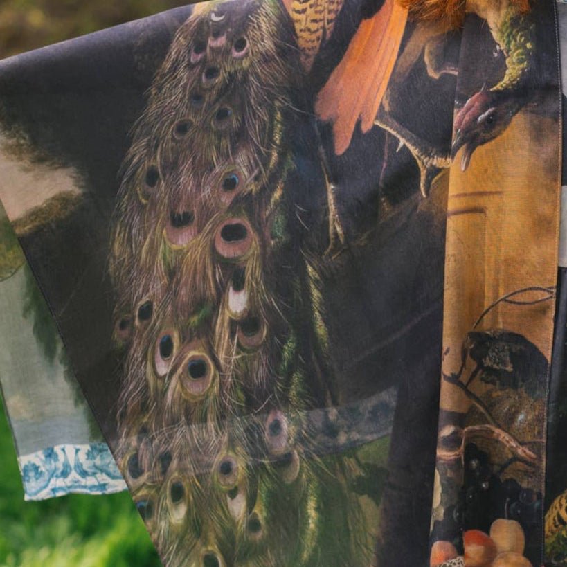 Wild Beauty Bohemian Scarf with Peacock Print - Wander Together Outfitters