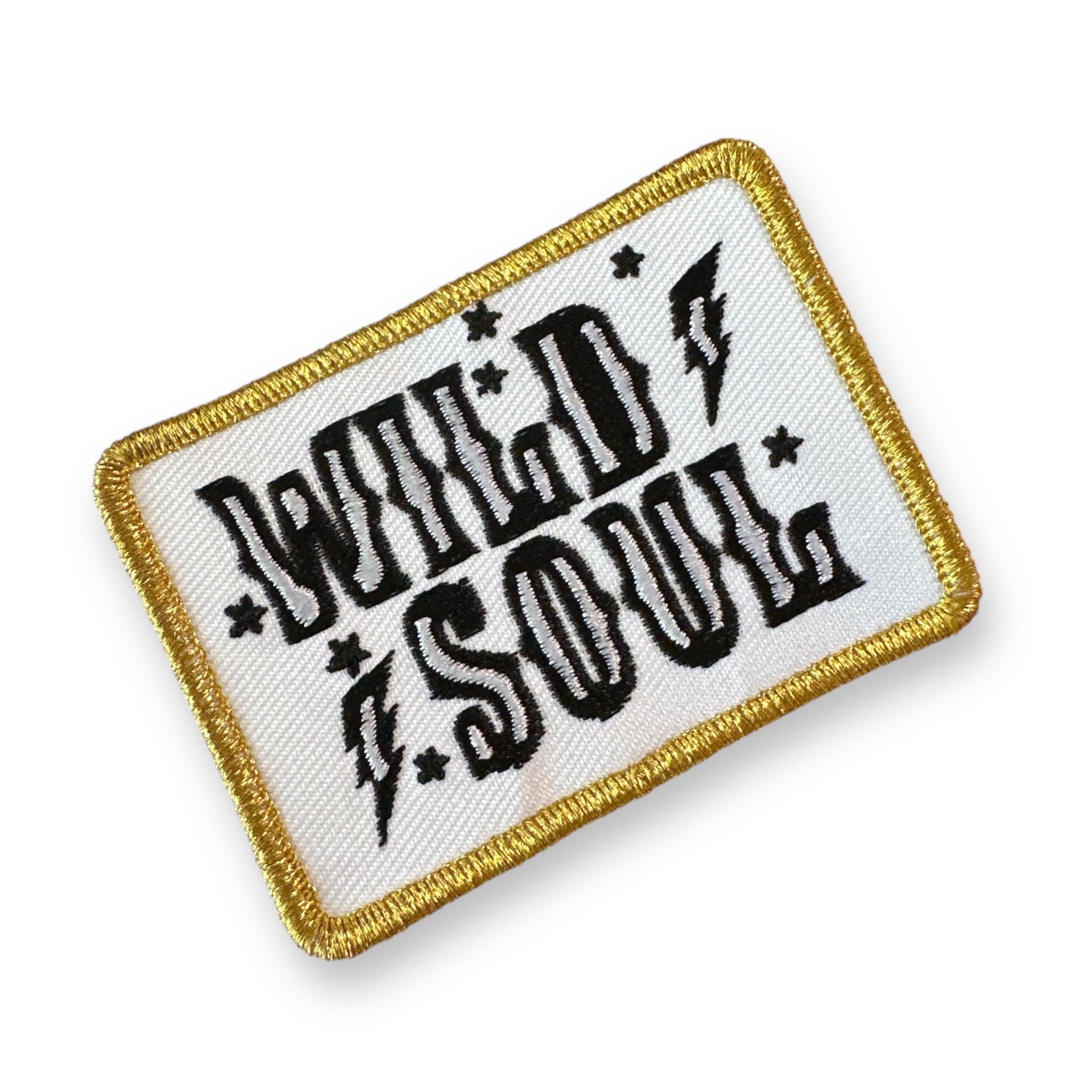 Wild Soul Iron On Patch with Metallic Gold Border - Wander Together Outfitters