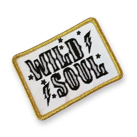 Wild Soul Iron On Patch with Metallic Gold Border - Wander Together Outfitters