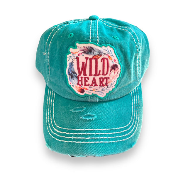 "Wild Heart" Vintage Distressed Baseball Cap (Various Colors)