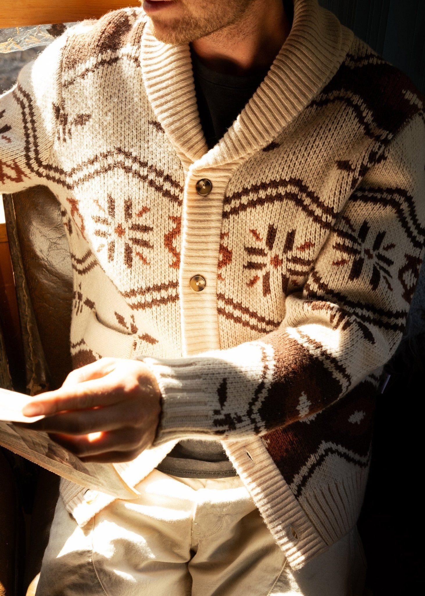 Wincha Shawl Collar Sweater - Wander Together Outfitters