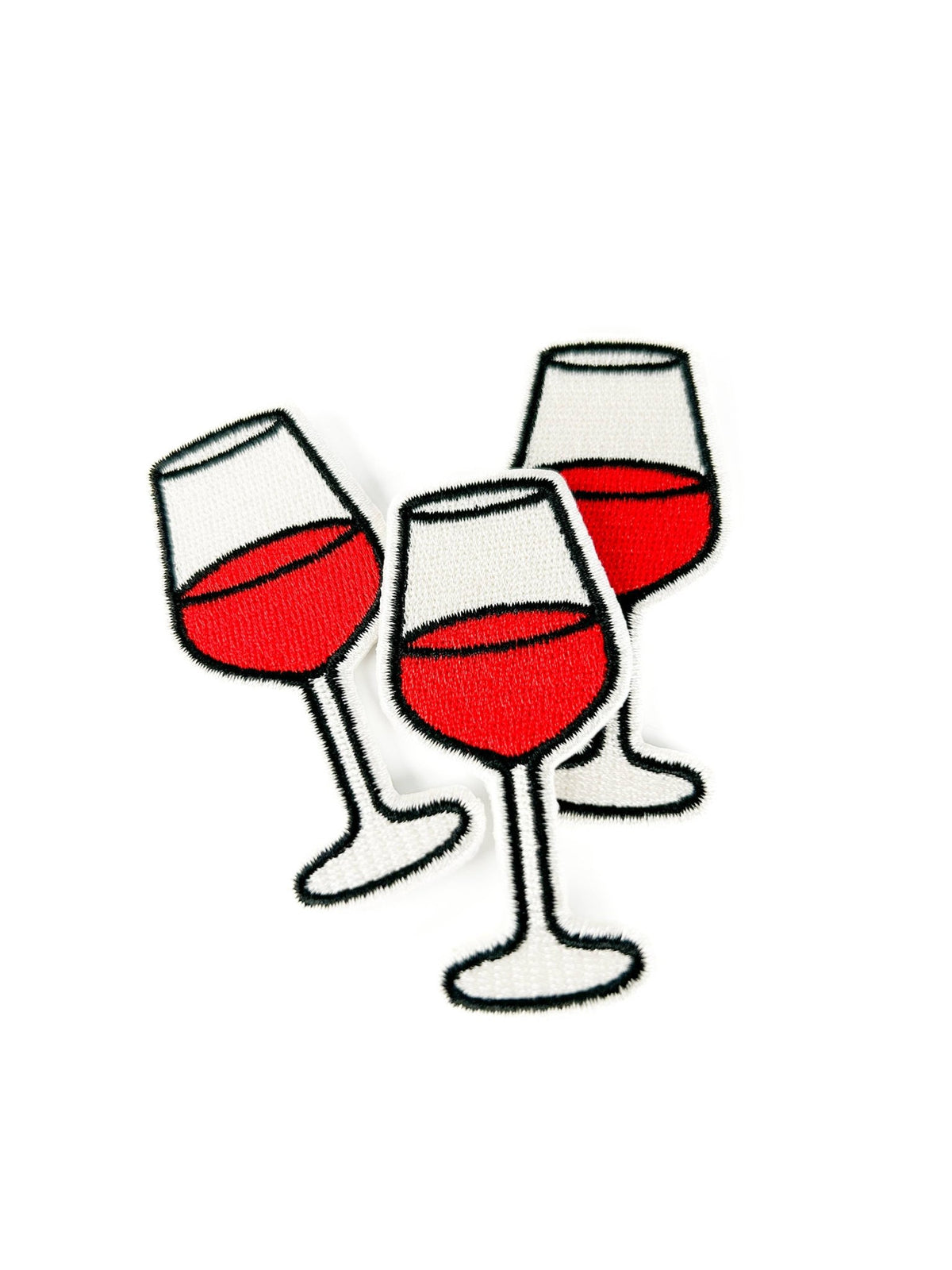 Wine Glass Embroidered Iron On Patch - Wander Together Outfitters