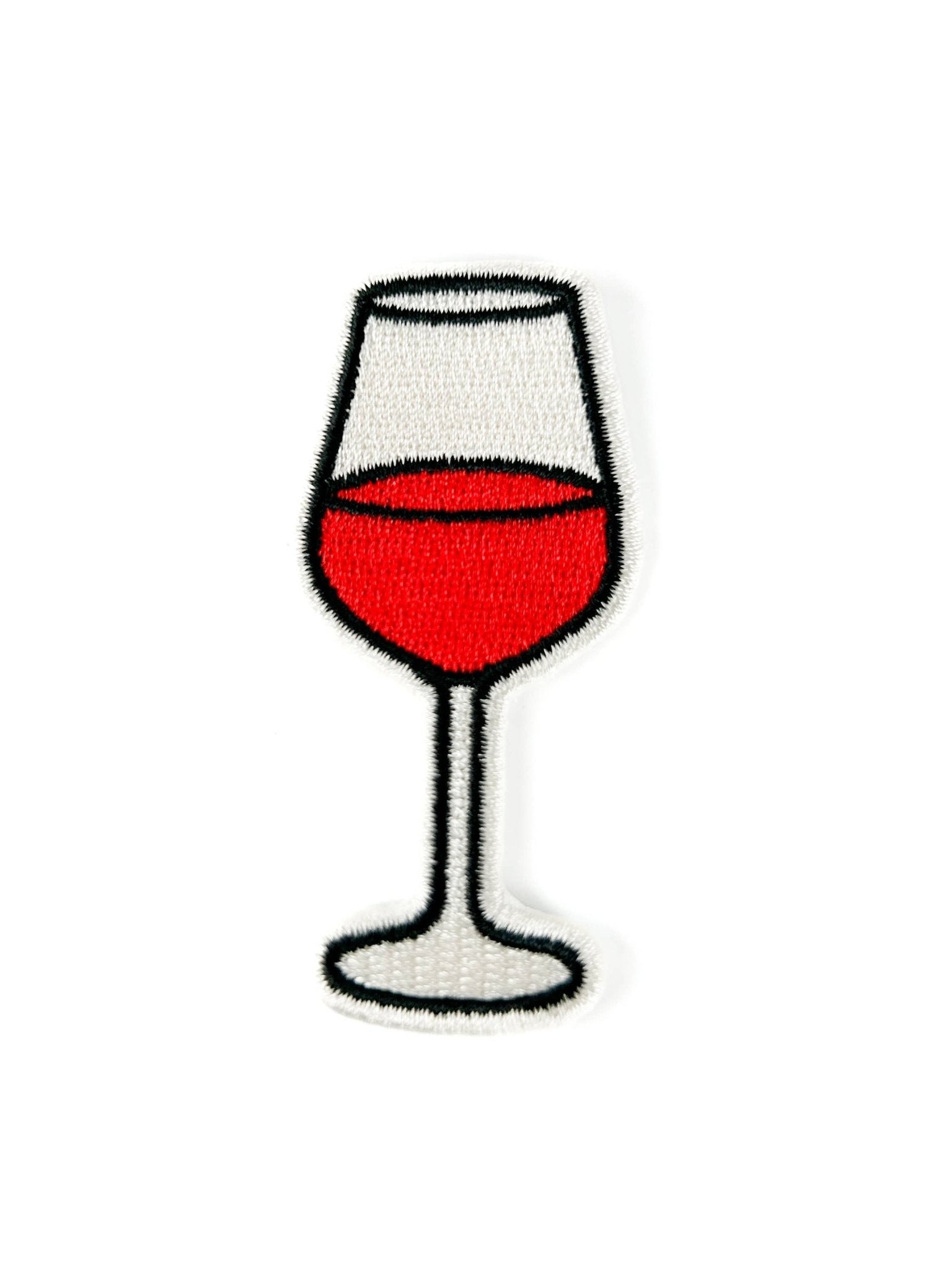 Wine Glass Embroidered Iron On Patch - Wander Together Outfitters