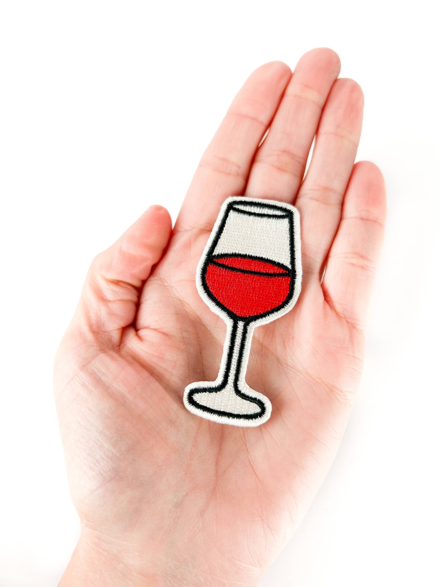 Wine Glass Embroidered Iron On Patch - Wander Together Outfitters