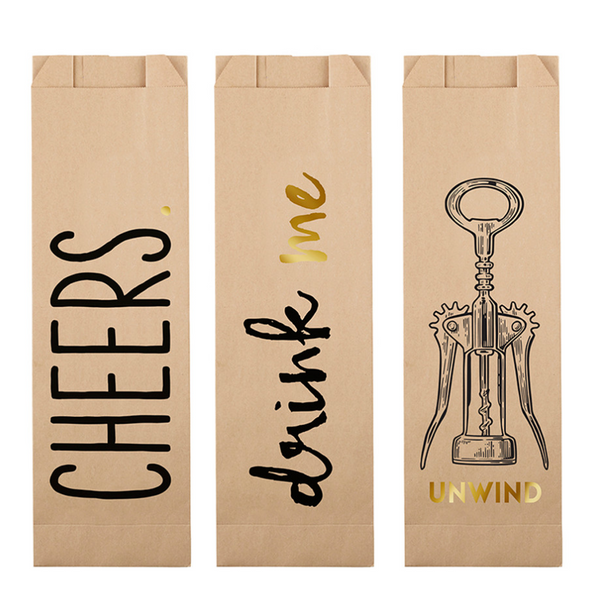 Paper Wine Bags- Cheers! Assorted Styles