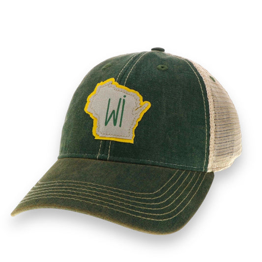 Wisconsin Old Favorite Trucker Hat in Green (CLEARANCE) - Wander Together Outfitters