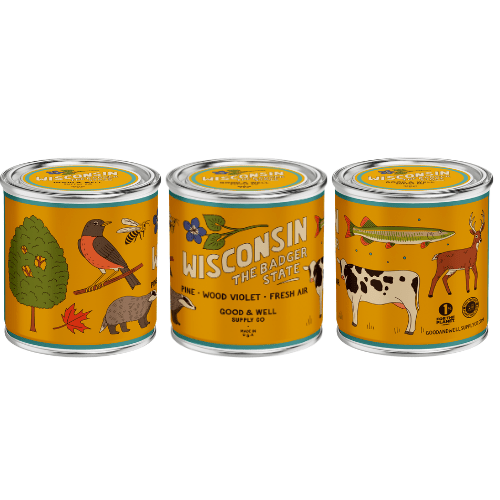 Wisconsin State Candle (Violet, Fresh, Pine) - Wander Together Outfitters