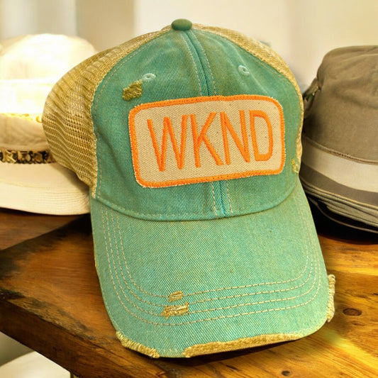 "WKND" Distressed Unisex Hat - Wander Together Outfitters