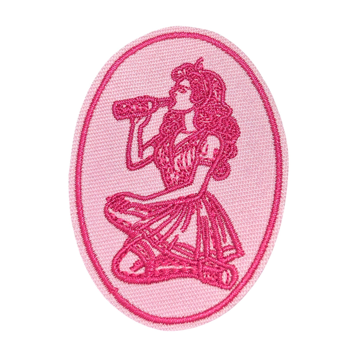 Woman Drinking Beer Iron On Patch - Wander Together Outfitters